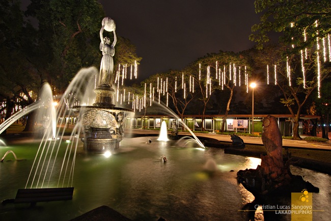 The Fountain at the front right of the University
