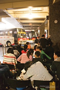 Waiting passengers at the Victory Liner Baguio