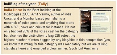 India uncut - indibloggies winner