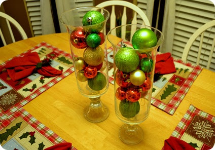 Centsible Savings: Décor on a Dime: Decorating with Christmas ornaments! :)