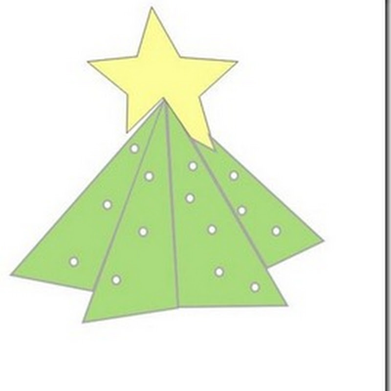Manualidades navidad: Postal en forma de árbol de Navidad