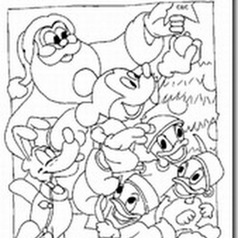 Dibujos de Mickey Mouse de Navidad para colorear