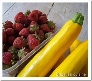 courgettes jaunes et fraises