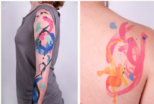 Her abstract tattoos are stunning, unique and impressively done.