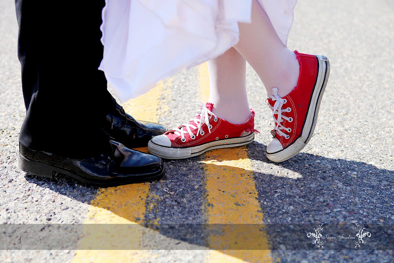 red converse wedding dress