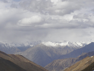 Snow capped peaks seen from khardung La