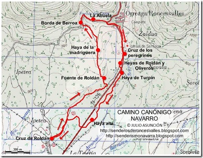 Mapa Camino Canónigo Navarro