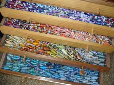 embroidery thread storage with draws open