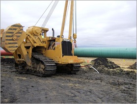 sideboom moving pipe