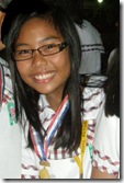 Ms. Khrista Maria Evangelista garners first place for her research report at the 2009 Division Science Quiz Fair
