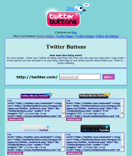кнопки для твиттера