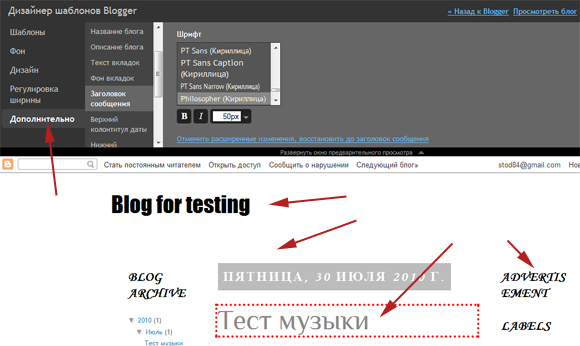 Нестандартные шрифты в Blogger