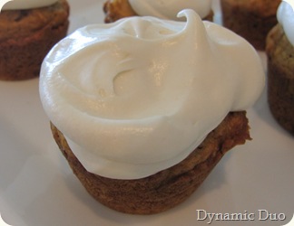 pumpkin muffin with cream cheese frosting!!!