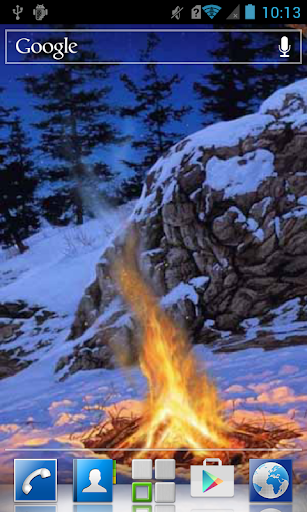 Bonfire in winter forest LWP