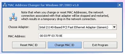 Free MAC Address Changer 