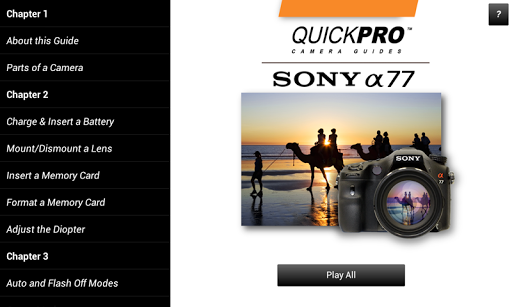 【免費攝影App】Guide to Sony a77-APP點子