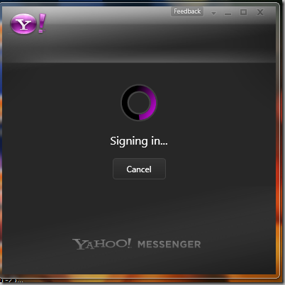 Yahoo Messenger for Vista Signing In