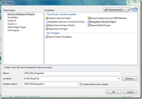 CRM_SSIS_Integration Create Solution