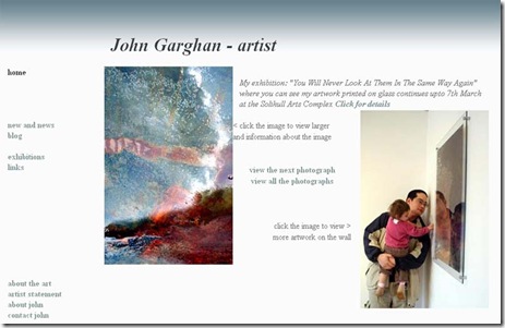 Home page of the new site www.johngarghan.co.uk