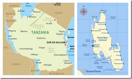 รีวิว แทนซาเนีย  (2) แผนที่แสดงที่ตั้งประเทศแทนซาเนีย