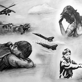Bush War by Ingrid Anderson-Riley - Drawing All Drawing
