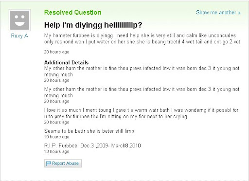yahoo answers funny. That#39;s not funny.