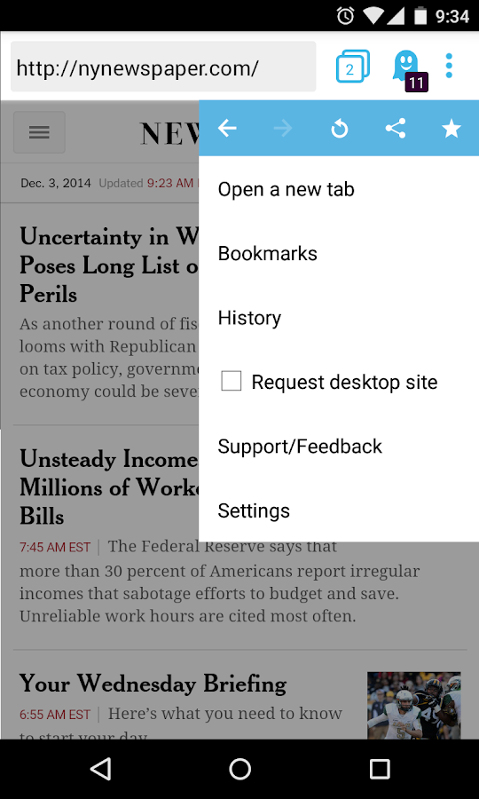 Ghostery Privacy Browser - screenshot