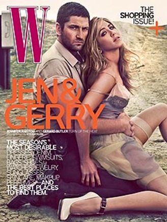 Jennifer Aniston and Gerard Butler W magazine picture