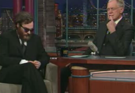 Joaquin Phoenix David Letterman show video screenprint