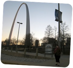 Erica at the St Louis Arch