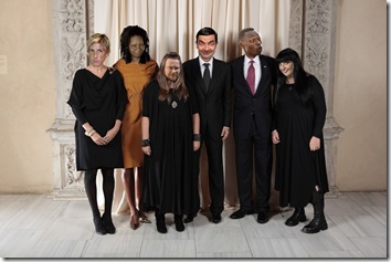 President Barack Obama and First Lady Michelle Obama pose for a photo during a reception at the Metropolitan Museum in New York with, H.E. Jose Luis Rodriguez Zapatero President of the Government of Spain and Mrs. Sonsoles Espinosa and family, Wednesday, Sept. 23, 2009. (Official White House Photo by Lawrence Jackson)  This official White House photograph is being made available only for publication by news organizations and/or for personal use printing by the subject(s) of the photograph. The photograph may not be manipulated in any way and may not be used in commercial or political materials, advertisements, emails, products, or promotions that in any way suggests approval or endorsement of the President, the First Family, or the White House. 