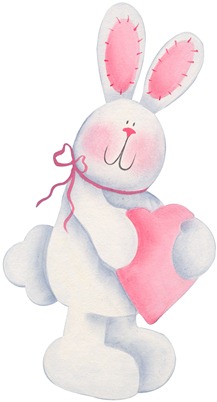 imagens decoupage clipart figura decoupage  Bunny with Heart02