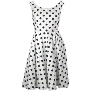 vintage 1950's navy and white polka dot cotton dress