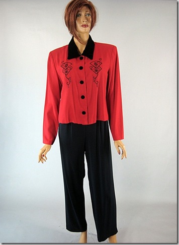 Red & Black Vintage 80s 2 pc outfit 4