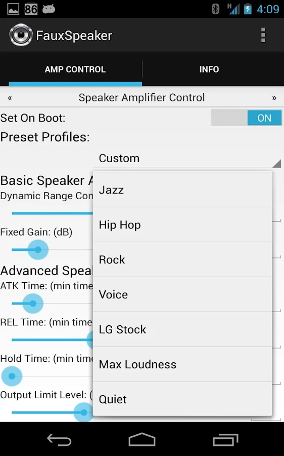 Speaker Loudness & Amp Control - screenshot