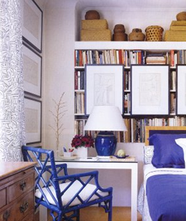Bookshelves in Bedrooms via Girl Meets Glamour