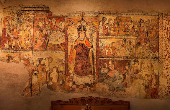 Església romànica de Santa Eulàlia d'Unha. Pintures murals del s. XVI,Naut Aran, Val d'Aran, Lleida