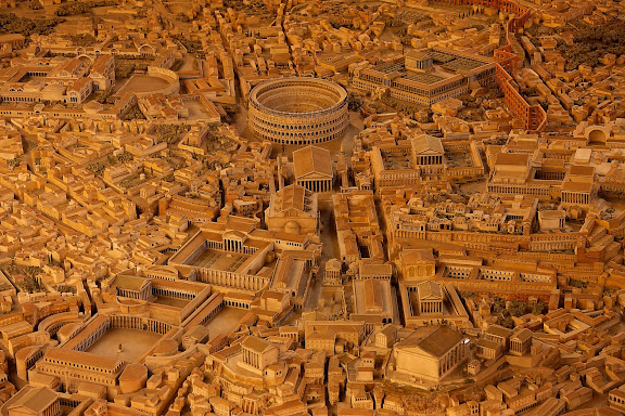 Gran maqueta de la Roma romana. Museo de la Civilización Romana (Museo della Civiltà Romana), situado en la zona EUR.Roma, Italia.