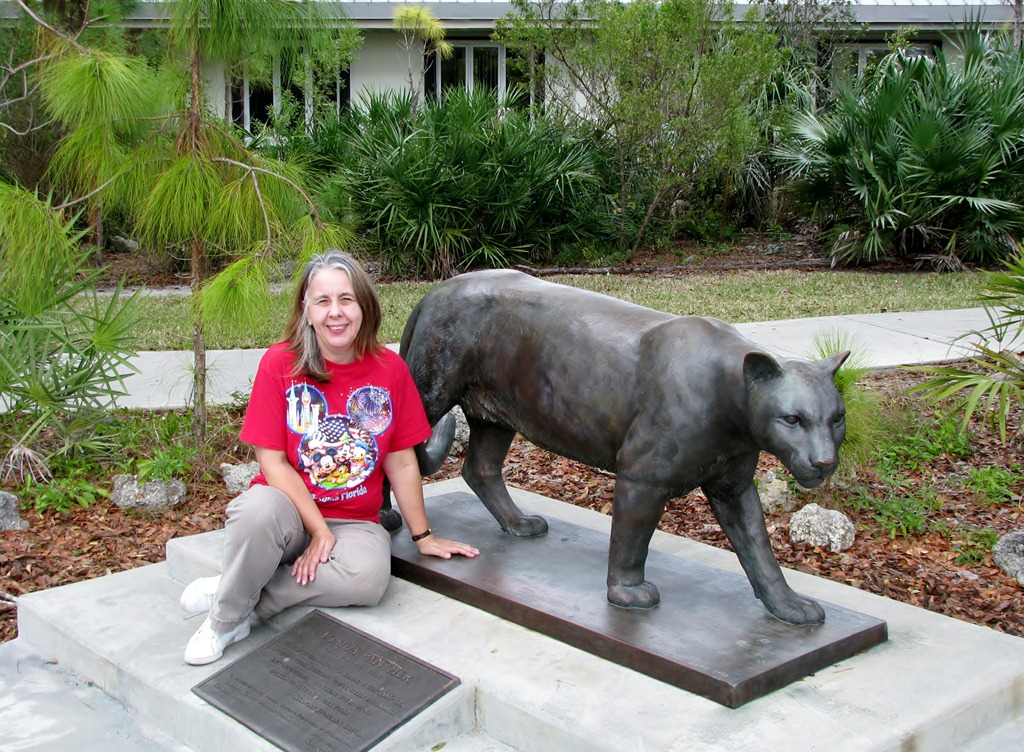 [7382 Everglades National Park FL- Ernest F. Coe Visitor Center - Karen & Florida Panther statue[3].jpg]