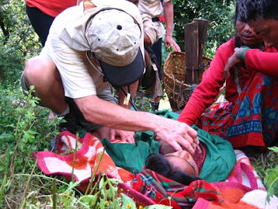 Photo (Etters): Trailside first-aid