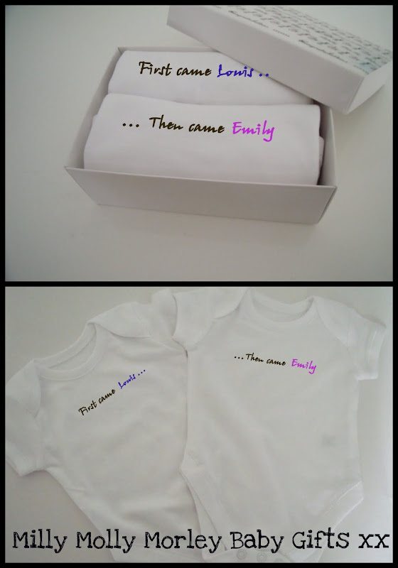 Personalised Slogan Vests for Twins in Gift Box Great Baby Twin Gift