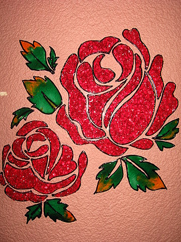 Here is my completed painting technique. Crystal-Glass-painting-Rose-design