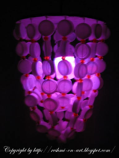 Recycled-craft-bottle-cap-Ceiling-lamp