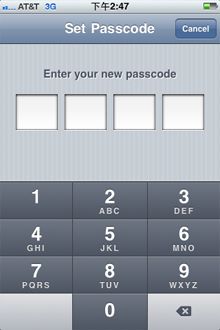 Application Preferences可讓你設定四位數密碼