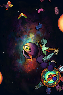 例如城市風格的行星帶隨處可見機械似的高聳建築，而周圍漂浮著的食物則是鈔票、可樂、漢堡等。