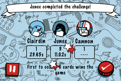 最先取得六張卡片的人就是贏家囉！