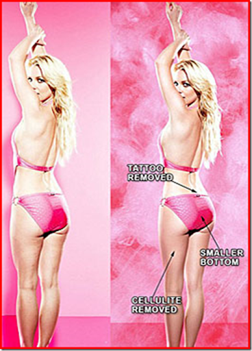 Britney Spears releases unairbrushed images next to digitallyaltered