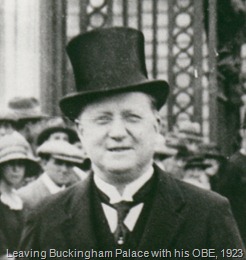 John McCarthy leaving Buckingham Palace after collecting his MBE, 1923