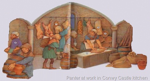 Panter at work in Conwy Castle kitchen
