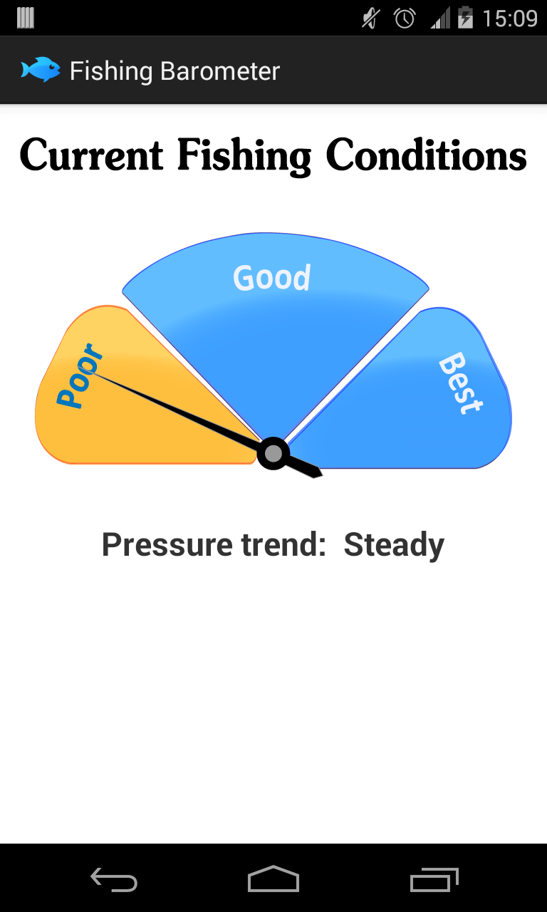 Android application Fishing Barometer screenshort